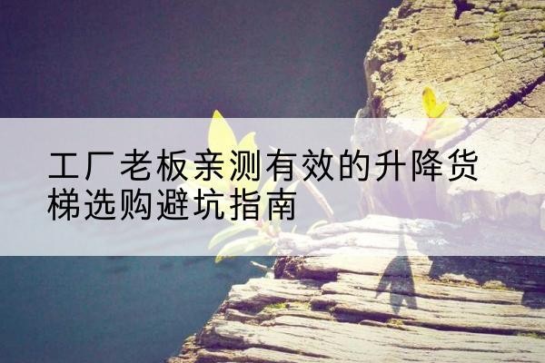 工农升降货梯怎么选-工厂老板亲测有效的升降货梯选购避坑指南