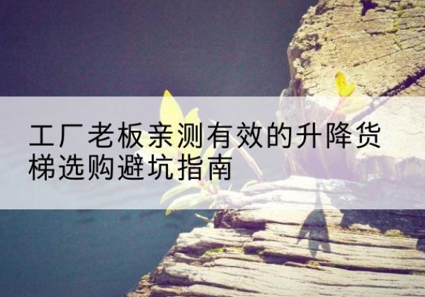 工农升降货梯怎么选-工厂老板亲测有效的升降货梯选购避坑指南